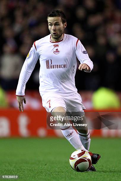 Yohan Cabaye of Lille in action during the UEFA Europa League Round of 16, second leg match between Liverpool and Lille at Anfield on March 18, 2010...