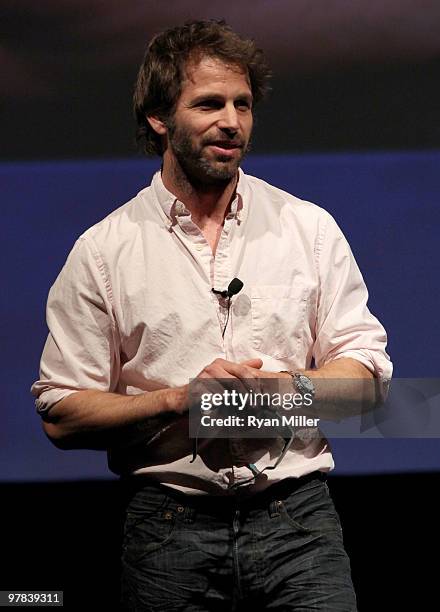 Director Zack Snyder introduces the film "Legend of the Guardians" at Warner Bros. Pictures' "Big Picture 2010" during ShoWest 2010 held at Paris Las...