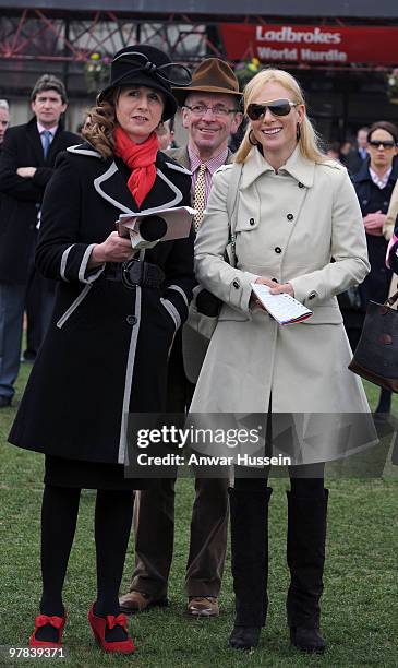 Zara Phillips attends day 3 of the Cheltenham Festival horse races on March 18, 2010 in Cheltenham, England
