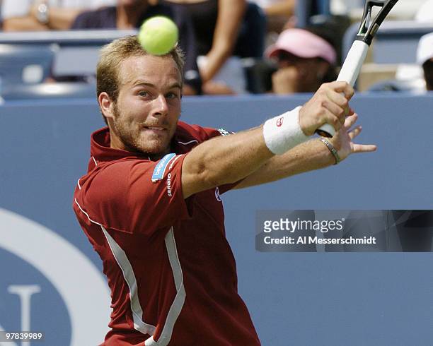 Olivier Rochus defeats third-seeded Carlos Moya in the third round of the men's singles September 4, 2004 at the 2004 US Open in New York.