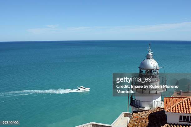 peñíscola lighthouse - costa_del_azahar stock pictures, royalty-free photos & images