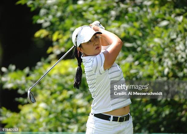 Jeong Jang drives off the second tee, a par three, during the final round of the Jamie Farr Owens Corning Classic, July 10, 2005.