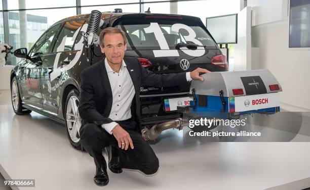 April 2018, Germany, Renningen: During the financial statement press conference of the company, chairman of the board of the Robert Bosch GmbH,...