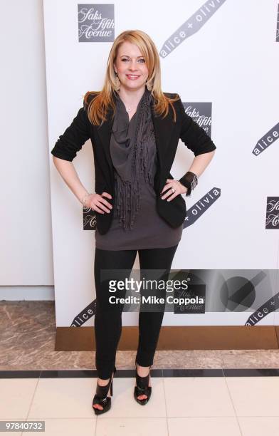 Actress Melissa Joan Hart attends the Alice+Olivia launch party at Saks Fifth Avenue on March 18, 2010 in New York City.