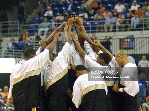 Alabama State players show unity before play against Florida at the Stephen C. O'Conner Center November 28, 2005 in Gainesville, Florida. The Gators...