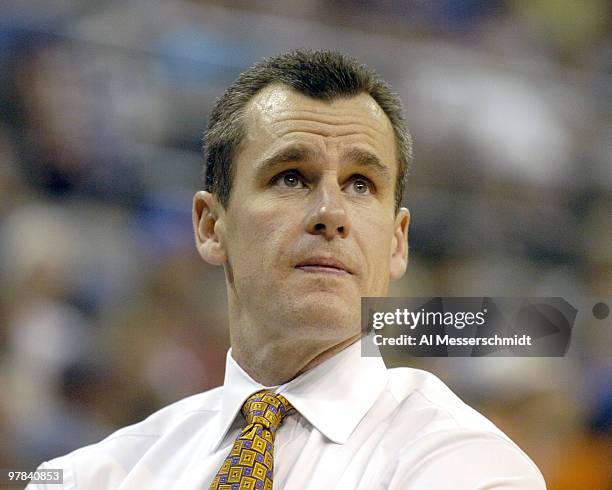 Florida coach Billy Donovan directs play against Alabama State at the Stephen C. O'Conner Center November 28, 2005 in Gainesville, Florida. The...