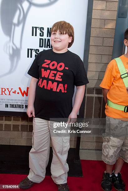 Robert Capron poses on the red carpet during the premiere of "Diary Of A Wimpy Kid" at on March 18, 2010 in Alexandria, Virginia.