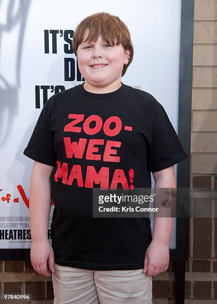 Robert Capron poses on the red carpet during the premiere of "Diary Of A Wimpy Kid" at on March 18, 2010 in Alexandria, Virginia.