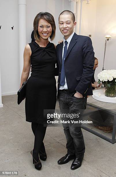 Correspondent Alina Cho and fashion designer Jason Wu attend the opening of the Jason Wu Design Studio on March 18, 2010 in New York City.