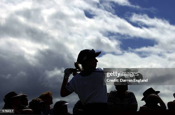 Karrie Webb of Australia tees off on the 12th fairway during the final round at the ANZ Australian Ladies Masters Golf at Royal Pines Resort on the...