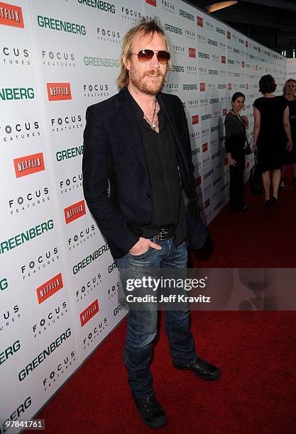 Actor Rhys Ifans arrives at the premiere of "Greenberg" presented by Focus Features at ArcLight Hollywood on March 18, 2010 in Hollywood, California.