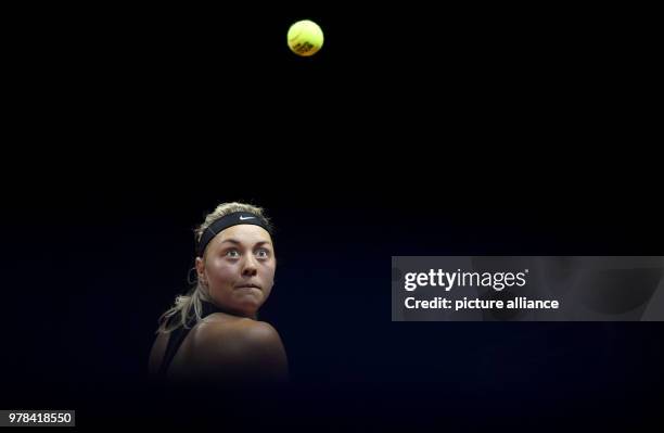 Tour - Stuttgart, Germany: Single, Ladies: Carina Witthoeft from Germany playing against Dyias from Kasachstan. Photo: Marijan Murat/dpa