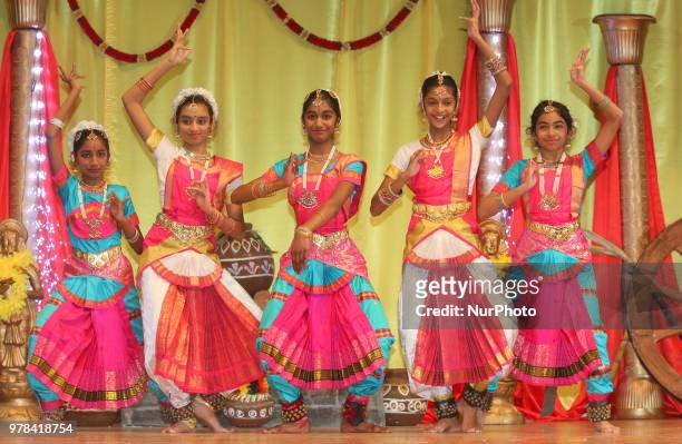Tamil youth perform a traditional classical Bharatnatyam dance during a cultural program celebrating Tamil Heritage Month and the Festival of Thai...