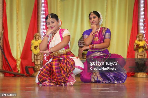 Tamil youth perform a traditional classical Bharatnatyam dance during a cultural program celebrating Tamil Heritage Month and the Festival of Thai...