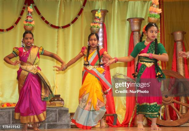 Tamil youth perform a traditional rural-themed dance during a cultural program celebrating Tamil Heritage Month and the Festival of Thai Pongal in...