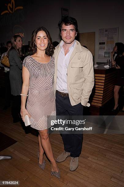 Actors Ana Ortiz and Matthew Settle attend the Pampers Dry Max launch party at Helen Mills Theater on March 18, 2010 in New York City.