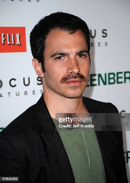 Actor Chris Messina arrives at the premiere of "Greenberg" presented by Focus Features at ArcLight Hollywood on March 18, 2010 in Hollywood,...