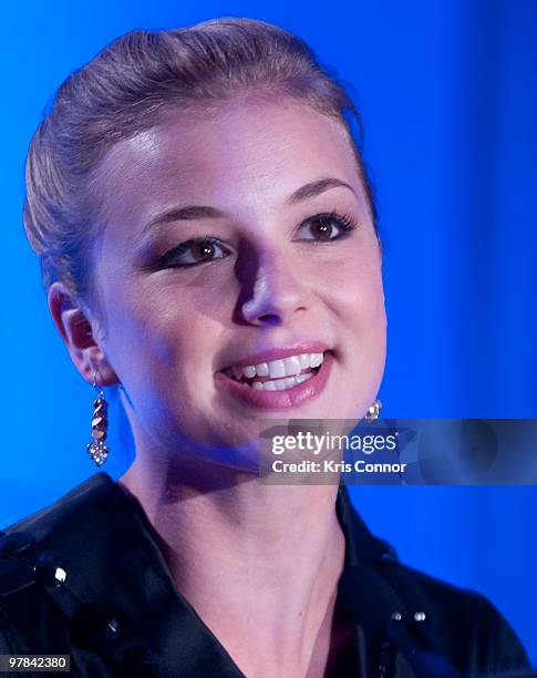 Emily VanCamp speaks during the Planned Parenthood Federation Of America 2010 Annual Awards Gala at the Hyatt Regency Crystal City on March 18, 2010...