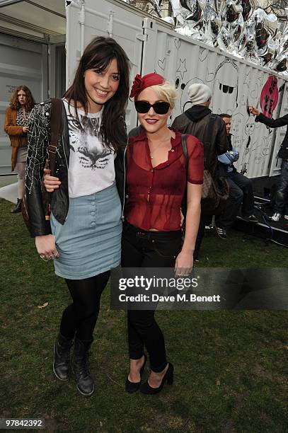 Daisy Lowe and Jaime Winstone attend the Harvey Nichols Fourth Floor Press Review at Hanover Square on March 18, 2010 in London, England.