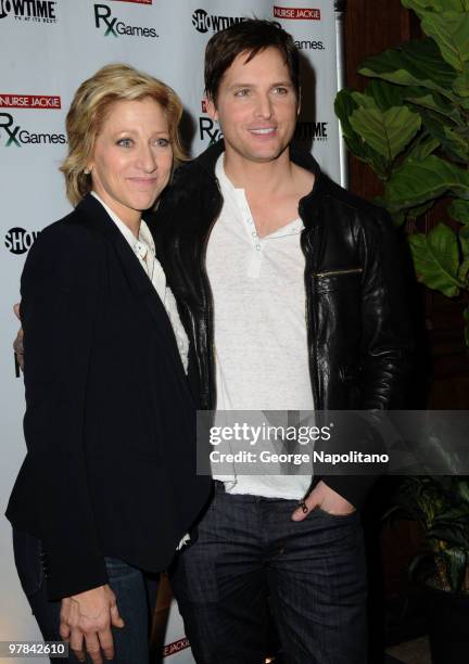 Actors Edie Falco and Peter Facinelli attends the Nurse Jackie RX Games at Gotham Hall on March 18, 2010 in New York, New York.