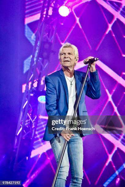 German singer Matthias Reim performs live during the show 'Die Schlagernacht des Jahres' at the Waldbuehne on June 16, 2018 in Berlin, Germany.