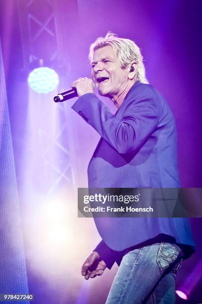 German singer Matthias Reim performs live during the show 'Die Schlagernacht des Jahres' at the Waldbuehne on June 16, 2018 in Berlin, Germany.