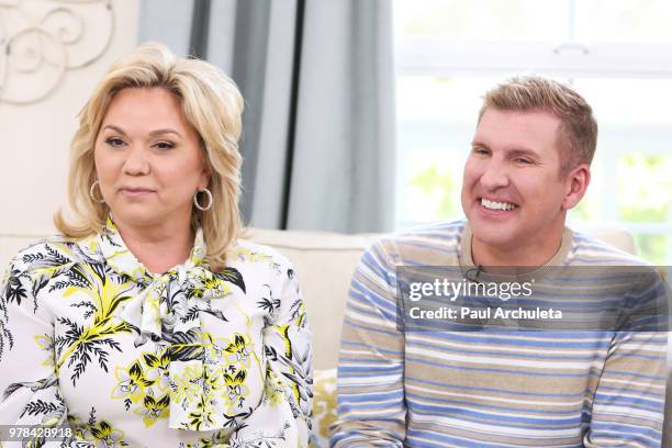 Reality TV Personalities Julie Chrisley and Todd Chrisley visit Hallmark's "Home & Family" at Universal Studios Hollywood on June 18, 2018 in...
