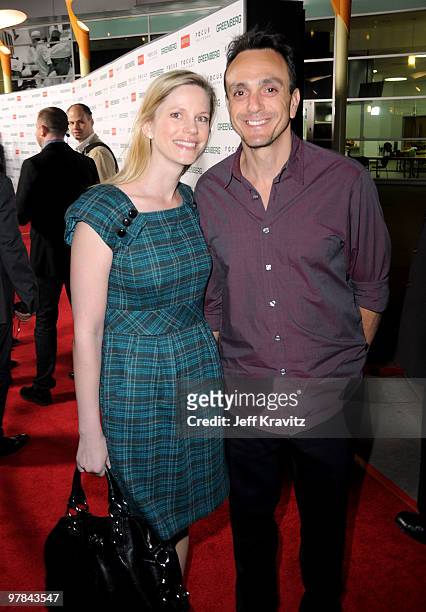 Author Hank Azaria and guest arrive at the premiere of "Greenberg" presented by Focus Features at ArcLight Hollywood on March 18, 2010 in Hollywood,...