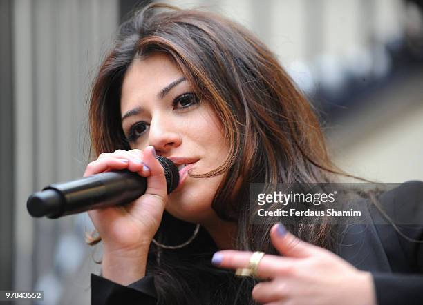 Gabriella Cilmi performs at The Music For Mums event in aid of Marie Curie Cancer Care at Covent Garden on March 13, 2010 in London, England.