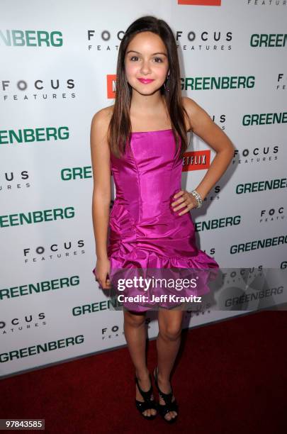 Actress Ariel Winter arrives at the premiere of "Greenberg" presented by Focus Features at ArcLight Hollywood on March 18, 2010 in Hollywood,...