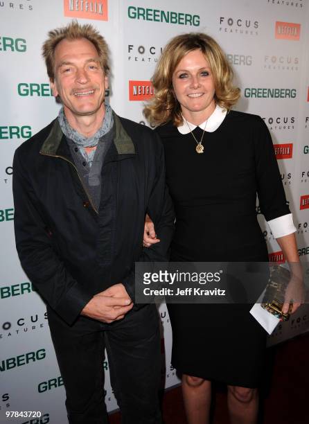 Actors Julian Sands and Susan Traylor arrive at the premiere of "Greenberg" presented by Focus Features at ArcLight Hollywood on March 18, 2010 in...