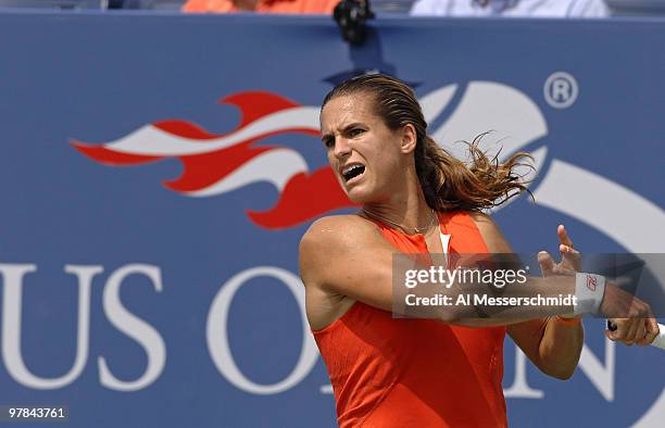 Amelie Mauresmo during her quarterfinals match against Dinara Safina at the 2006 US Open at the USTA Billie Jean King National Tennis Center in...