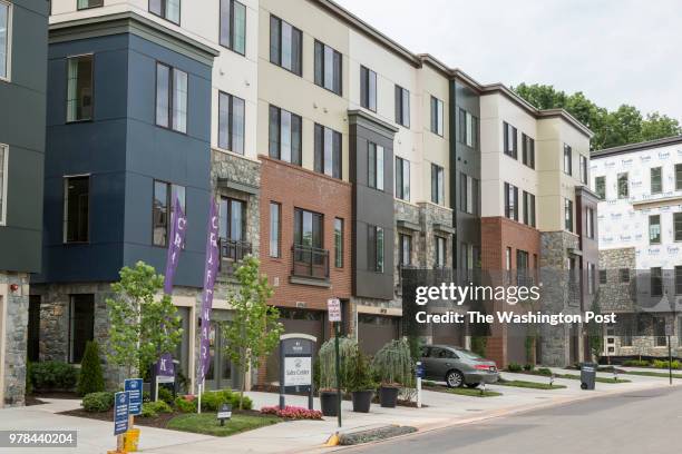 The Glendale model home seen on the right at the Preserves at Westfield on June 8, 2018 in Chantilly Virginia.