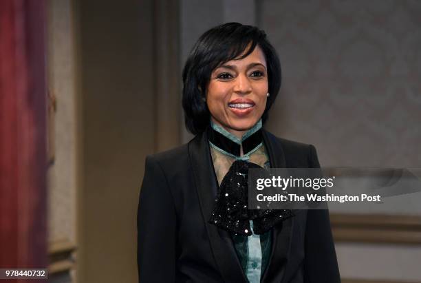 Angela Alsobrooks waits backstage at Martin's Crosswinds just before meeting a large crowd of supporters. -Alsobrooks and Donna Edwards, are the top...