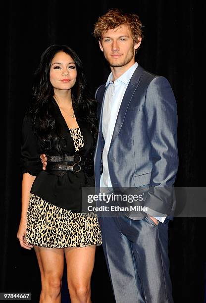 Actress Vanessa Hudgens and actor Alex Pettyfer arrive at the CBS Films presentation to promote their upcoming movie, "Beastly" at the Paris Las...