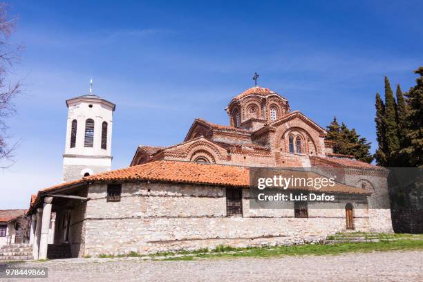 ohrid, holy mother of god church - macedonian orthodox church stock pictures, royalty-free photos & images