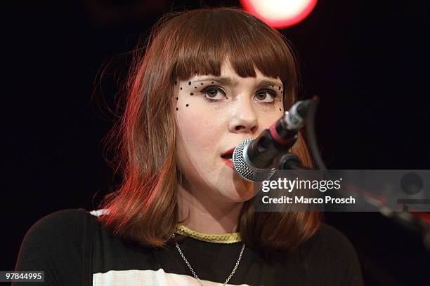 Singer Kate Nash of the UK performs on stage at the Admiralspalast on March 18, 2010 in Berlin, Germany.