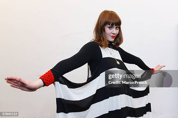 Singer Kate Nash of the UK poses backstage at the Admiralspalast on March 18, 2010 in Berlin, Germany.