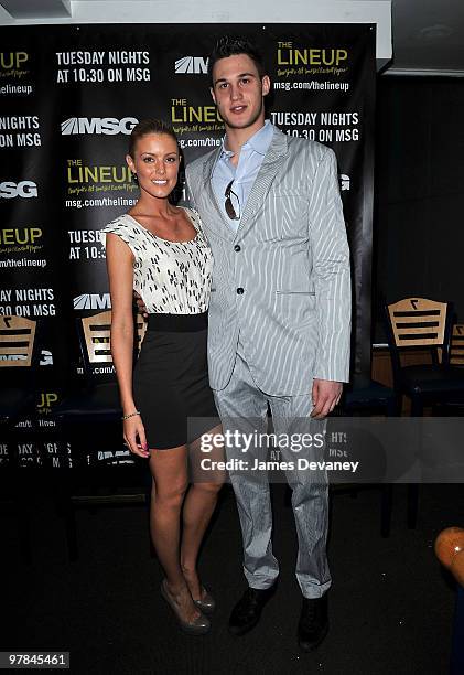 Paige Butcher and Knicks player Danilo Gallinari attend launch party for the MSG Network premiere of "The Lineup: New York�s All-Time Best Baseball...