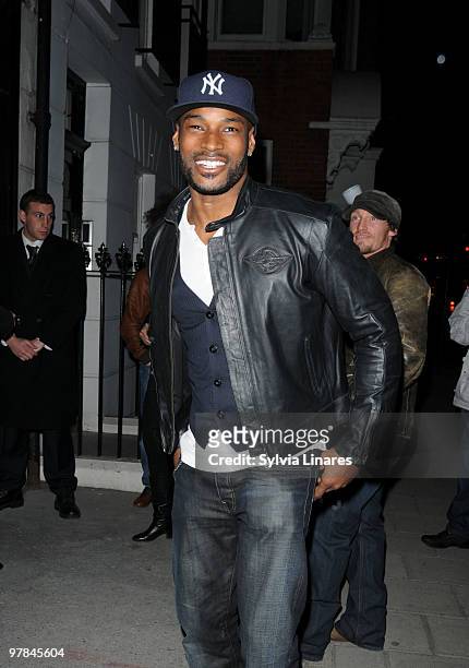 Tyson Beckford attends Mark Evans Skin Deep Private View Scream on March 18, 2010 in London, England.