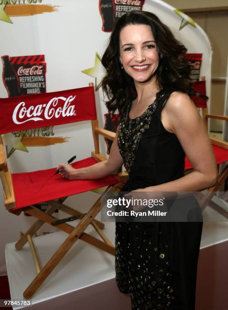 Actress Kristin Davis backstage at the ShoWest awards ceremony at the Paris Las Vegas during ShoWest, the official convention of the National...