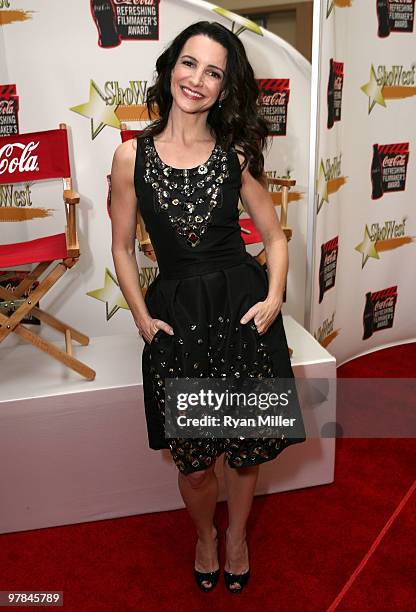 Actress Kristin Davis backstage at the ShoWest awards ceremony at the Paris Las Vegas during ShoWest, the official convention of the National...