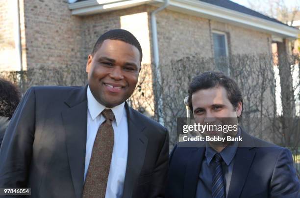 Anthony Anderson and Jeremy Sisto on on location for "Law & Order" on March 18, 2010 in New York City.
