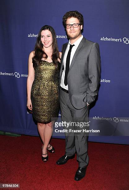 Actor Seth Rogen and Lauren Miller arrives at the 18th Annual ''A Night At Sardi's'' Fundraiser And Awards Dinner held a the Beverly Hilton Hotel on...