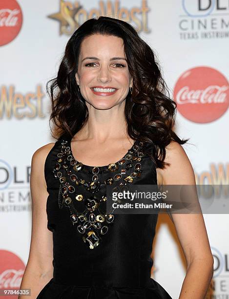 Actress Kristin Davis, one of the recipients of the Ensemble Award, arrives at the ShoWest awards ceremony at the Paris Las Vegas during ShoWest, the...