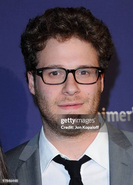 Actor Seth Rogen arrives at the 18th Annual "A Night At Sardi's" Fundraiser And Awards Dinner at The Beverly Hilton hotel on March 18, 2010 in...