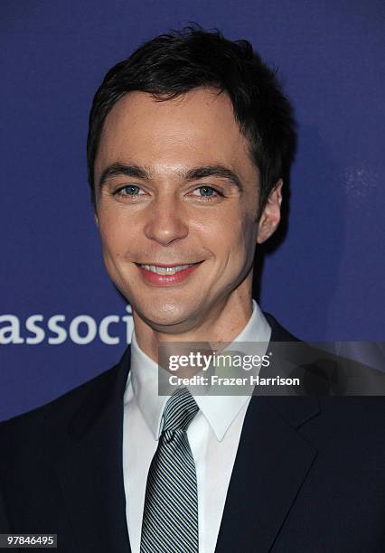 Actor Jim Parsons arrives at the 18th Annual "A Night At Sardi's" Fundraiser And Awards Dinner held a the Beverly Hilton Hotel on March 18, 2010 in...