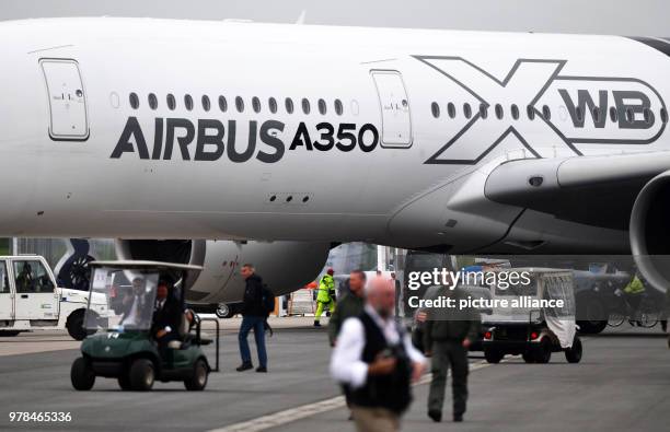 April 2018, Schönefeld, Germany: A modern Airbus A350 XWB at the International Aerospace Exhibition . At the ILA 2018 about 200 aircrafts are to be...