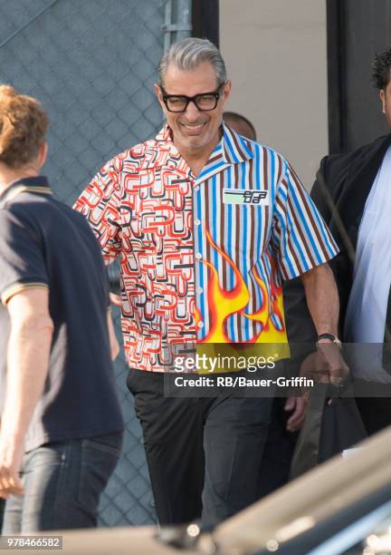 Jeff Goldblum is seen at 'Jimmy Kimmel Live' on June 18, 2018 in Los Angeles, California.