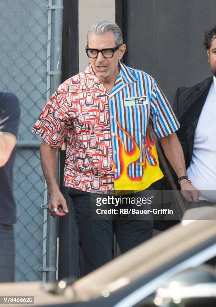Jeff Goldblum is seen at 'Jimmy Kimmel Live' on June 18, 2018 in Los Angeles, California.